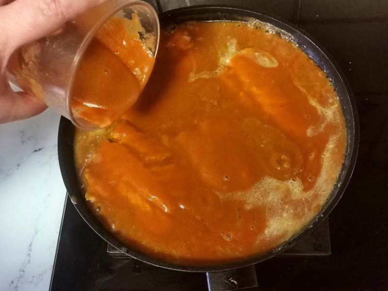 Salsa triturada al bacalao