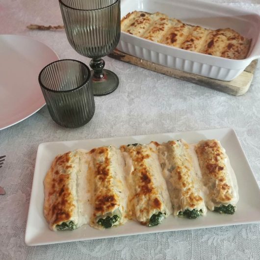 Receta de canelones de espinaca y ricotta